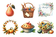 Watercolor Thankful Harvest Clipart, an Illustration by Daily.Designs (Thumbnail 2 of 5)