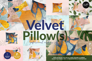Velvet Pillow 12 Mockups Generator, a Household Mockup by Mocca Mockups Store