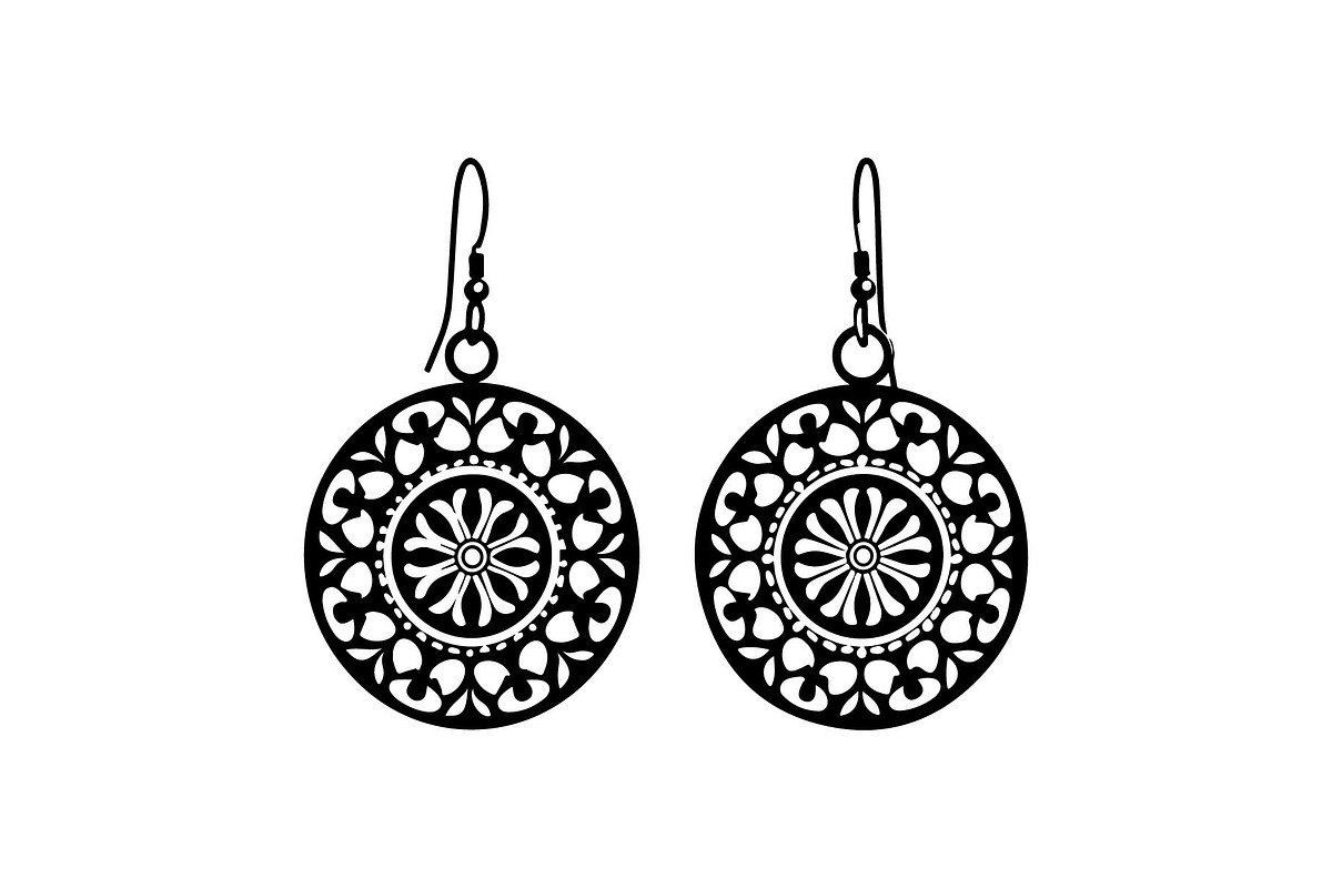 Teardrop Filigree Earrings SVG, an Object Graphic by jahid234 (Photo 9 of 13)
