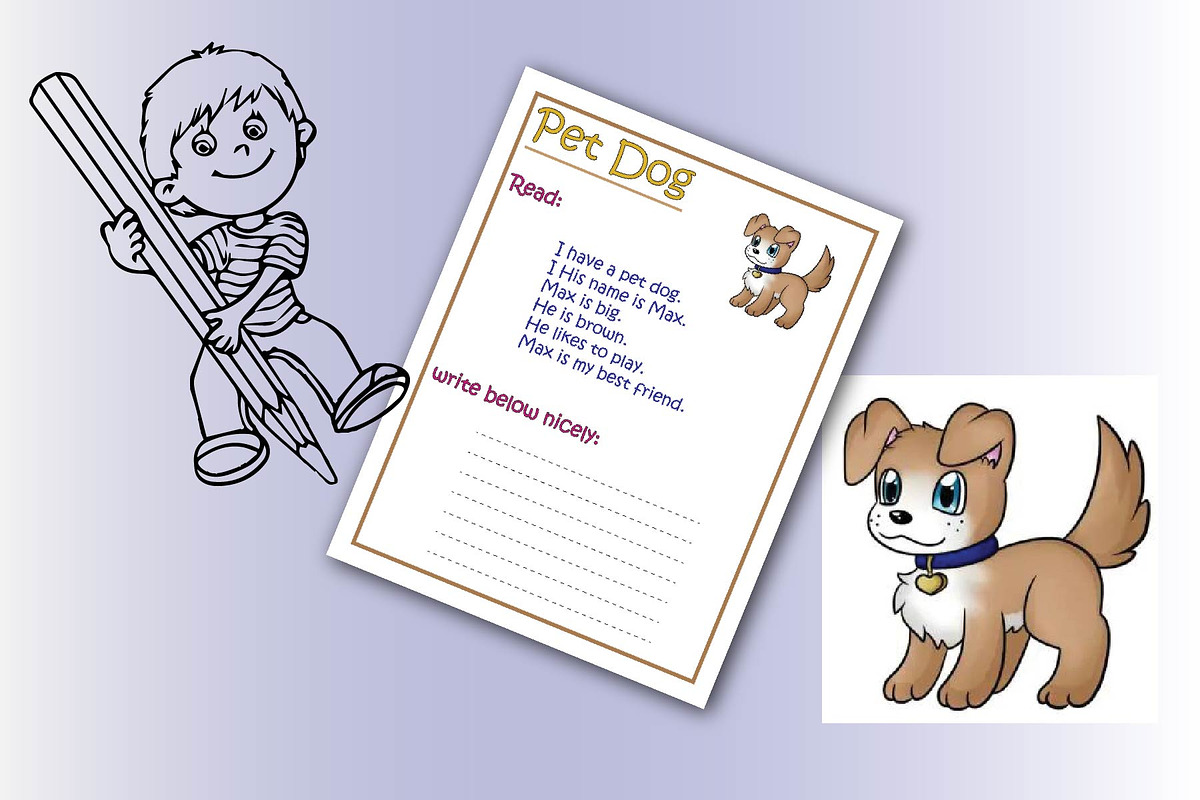 Kid Reading and writing worksheets, a Graphic by Hitubrand (Photo 5 of 5)