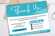 Thank you order card blue Canva 12, a Card Template by bonadigitals (Thumbnail 1 of 3)