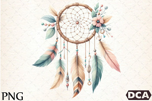 Dreamcatcher Clipart PNG, an Illustration by DreamCafeArt