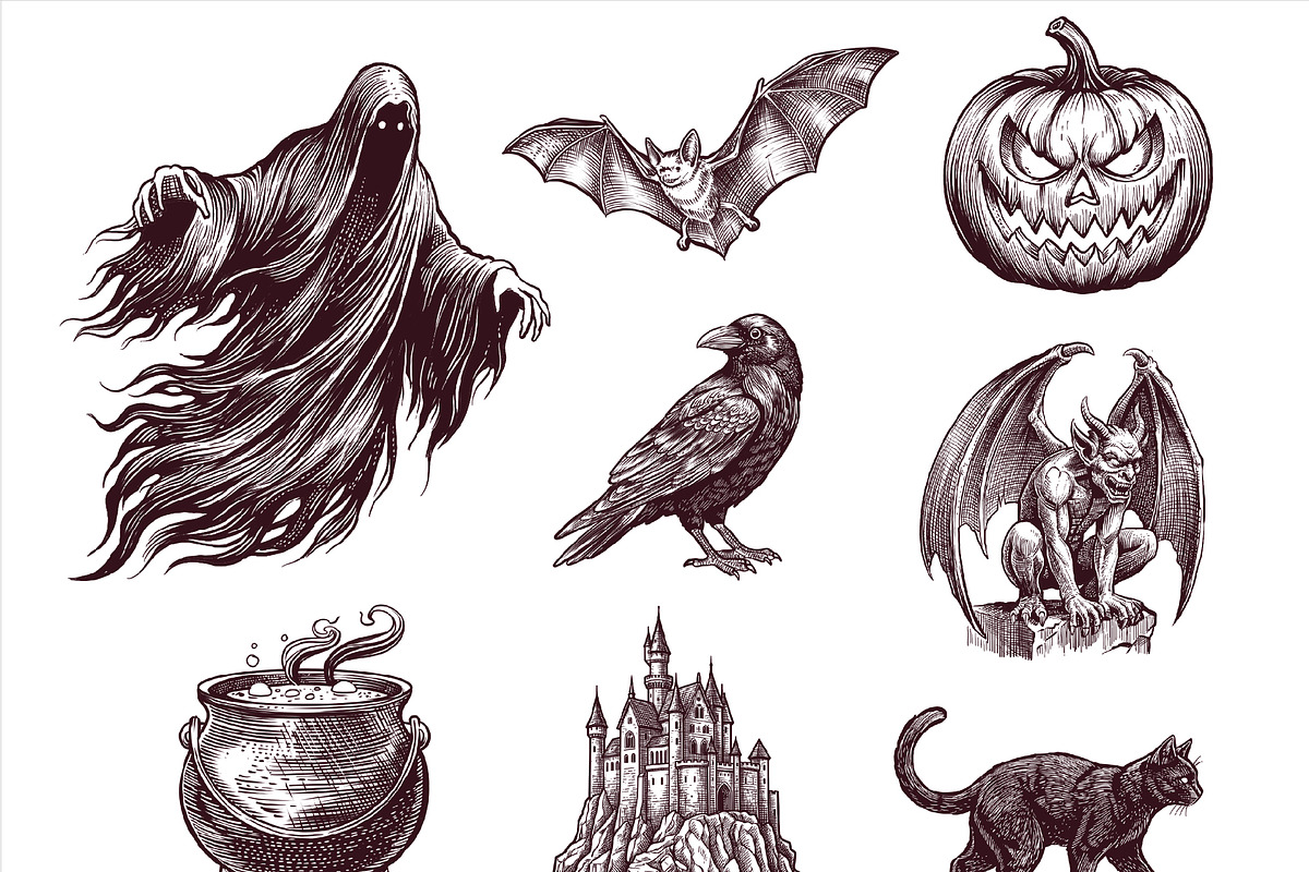 Halloween & Witchcraft Illustration, a Seasonal Illustration by OtpirusGraphic (Photo 5 of 10)