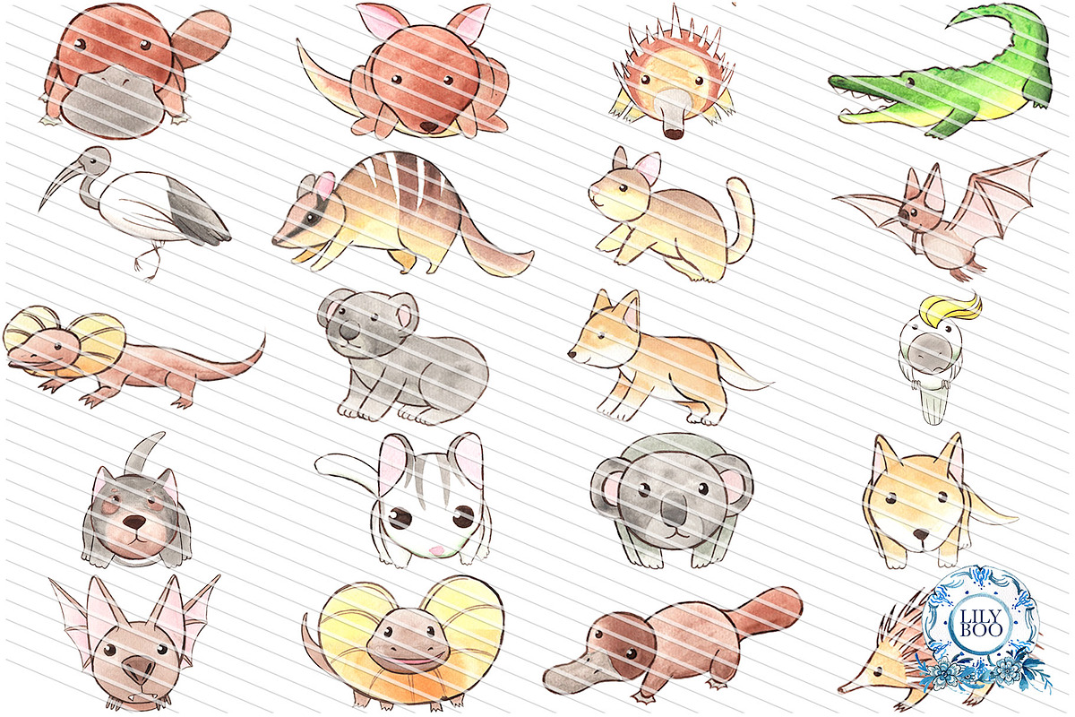 100+ Australian Animals Watercolour, an Animal Illustration by LilyBoo Clipart (Photo 2 of 5)