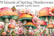 Whimsical spring mushroom Clipart, an Illustration by Designworld (Thumbnail 1 of 7)