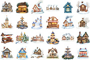 Little Town Winter Compositions PNG, an Illustration by Sublimation Artist (Thumbnail 2 of 6)