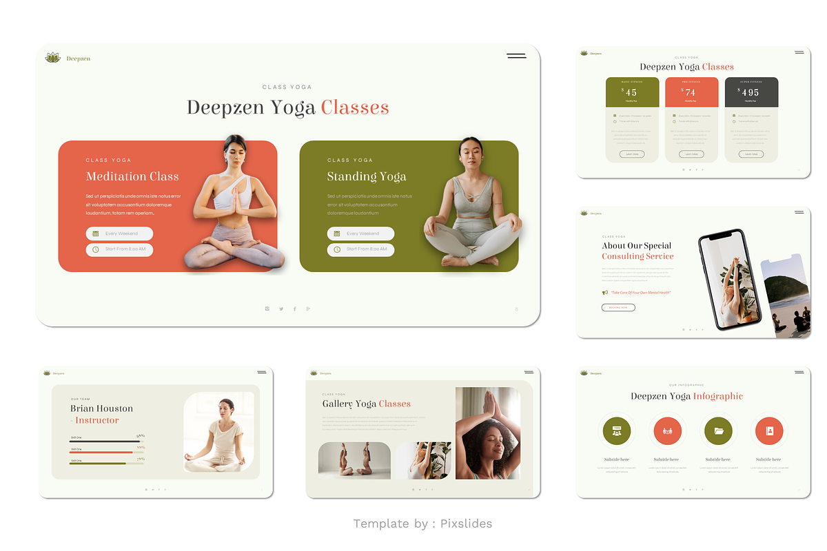 Yoga Studio & Meditation PowerPoint, a Presentation Template by Pixslides (Photo 4 of 6)