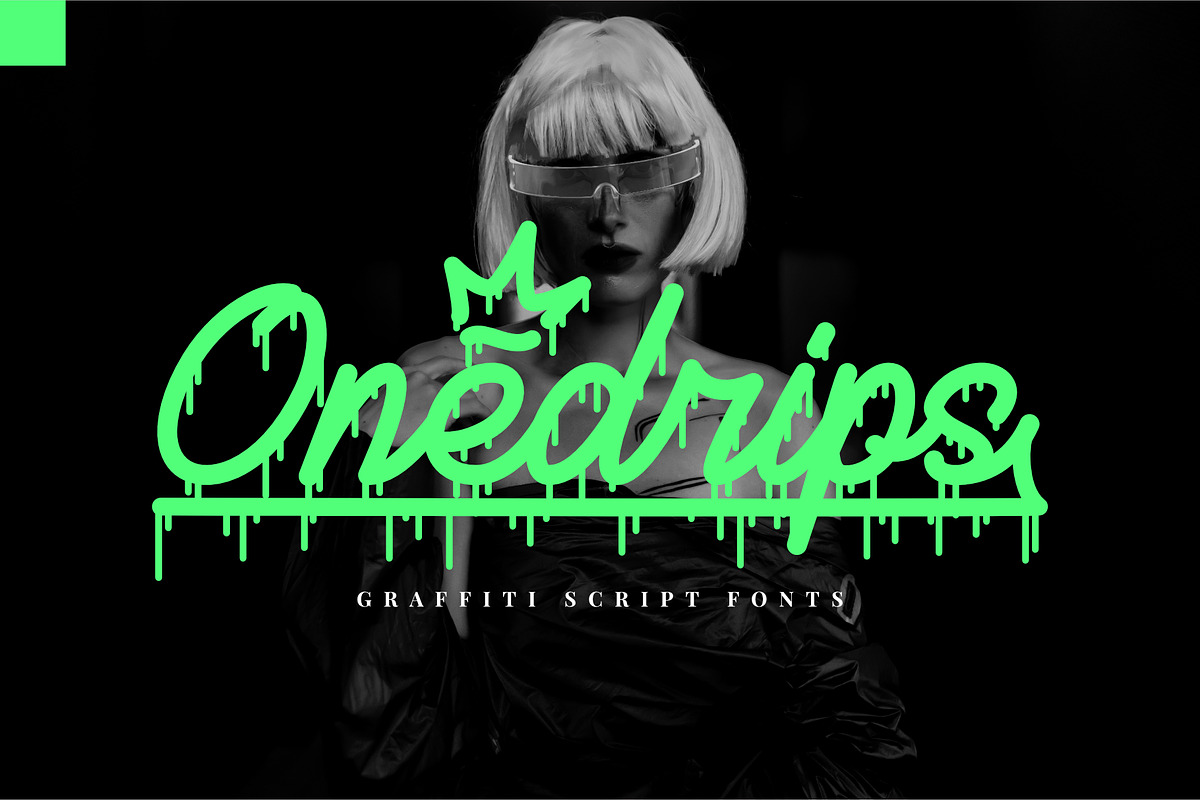 Onedrips - Graffiti Script Fonts, a Script Font by Prioritype Co (Photo 1 of 14)