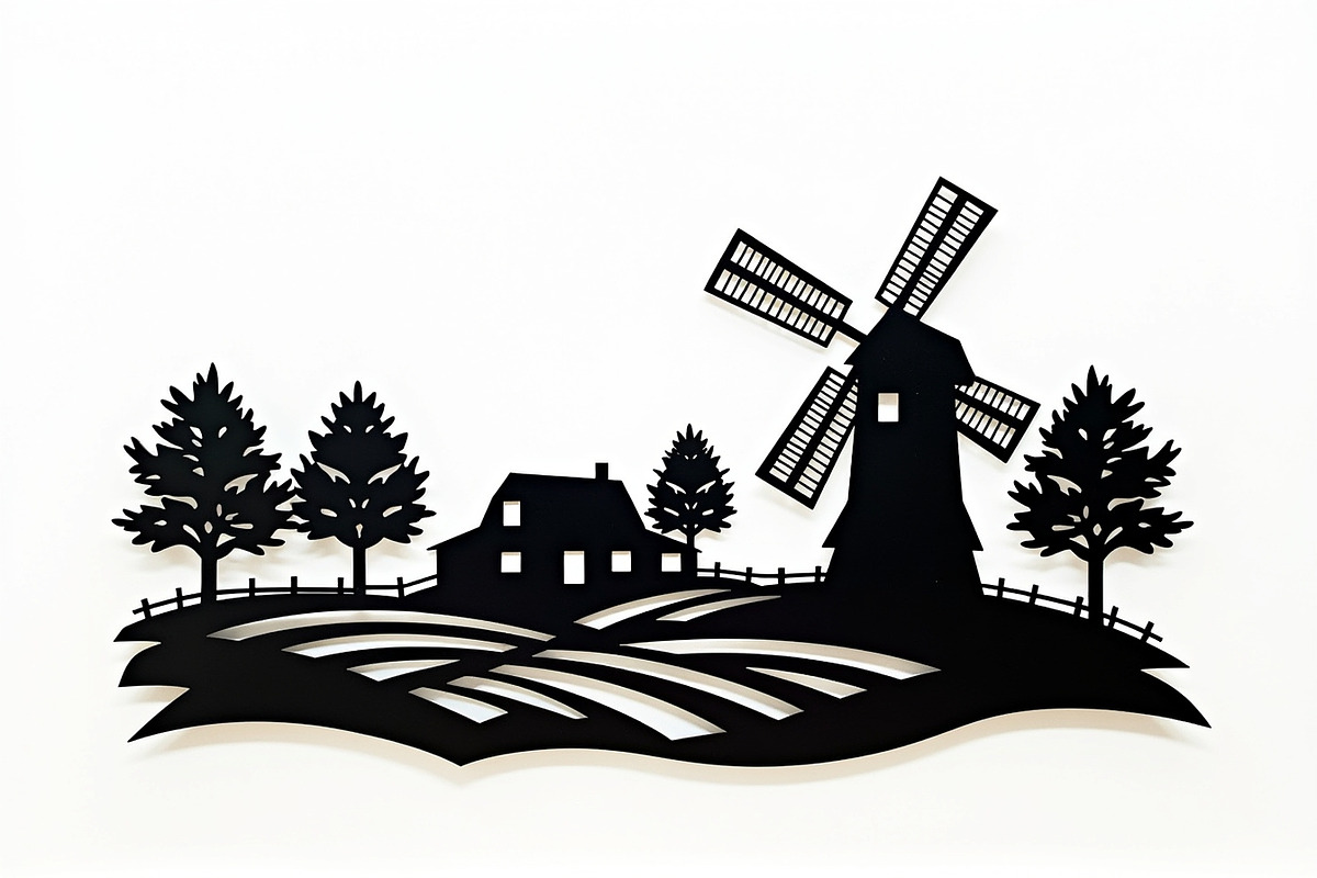 Dutch Windmill Field Set, an Illustration by BIPLOB EXPERT (Photo 5 of 10)