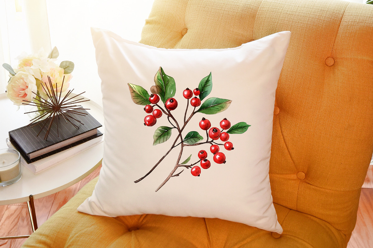 Watercolor Christmas Flowers Clipart, an Illustration by Sublimation Artist (Photo 6 of 6)