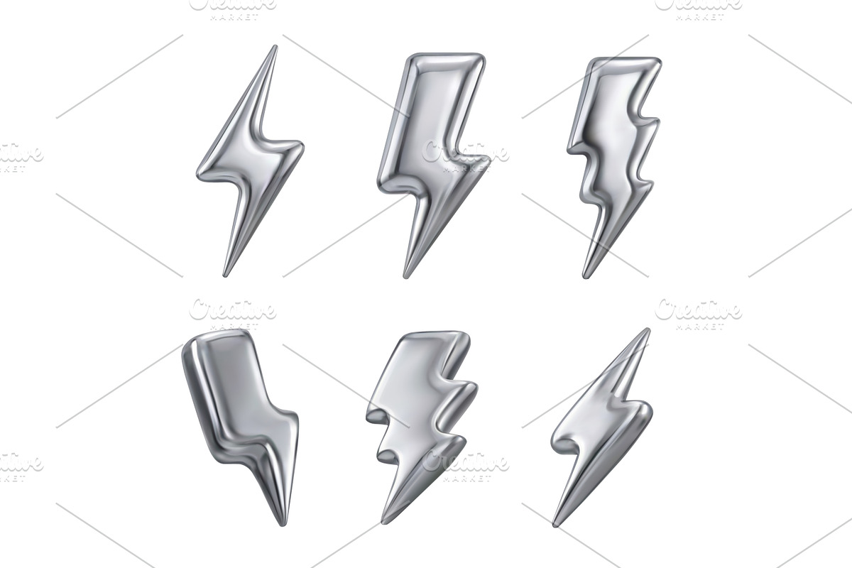 Lightning bolt set with electric, an Object Illustration by winwin.art