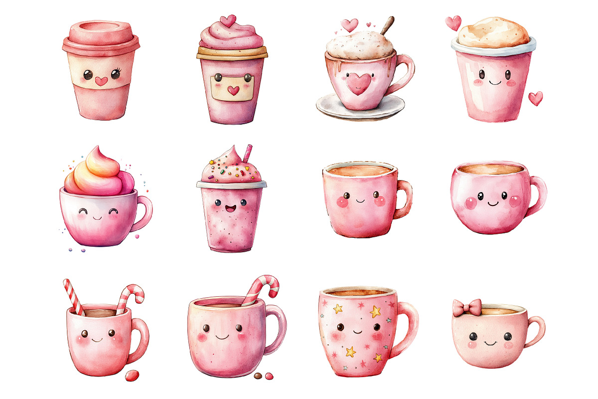 Pink Kawaii Coffee, an Illustration by Design Market (Photo 2 of 3)