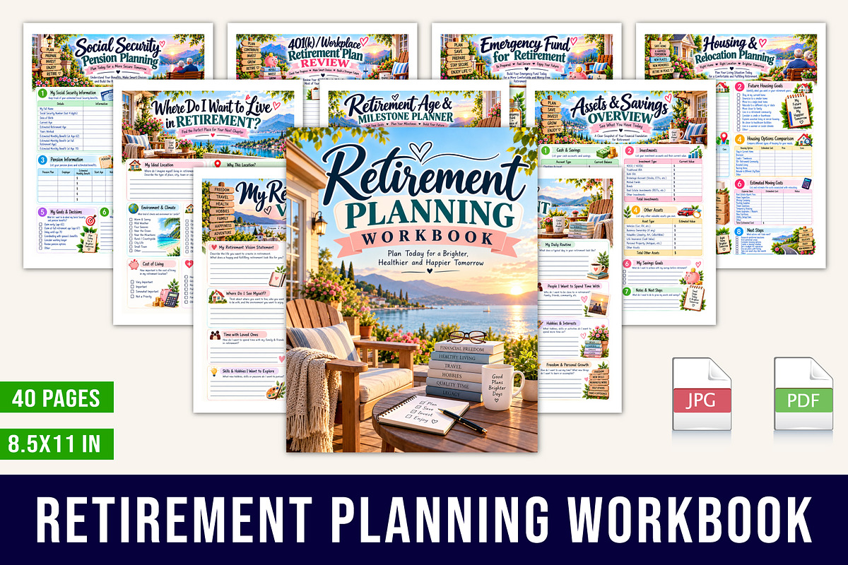 Retirement Planning Workbook, a Stationery Template by Designmela01 (Photo 1 of 5)