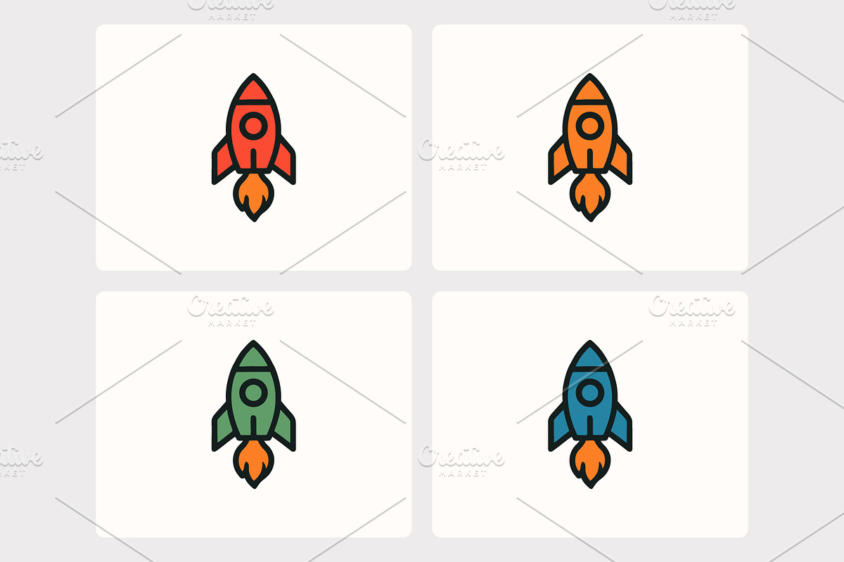rocket icons, a Solid Icon by Vectorium Studio (Photo 2 of 2)