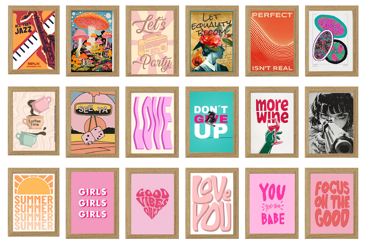 Trendy Pink Preppy Wall Art Prints, a Wallpaper Photo by Chipshpow Graphics (Photo 9 of 10)