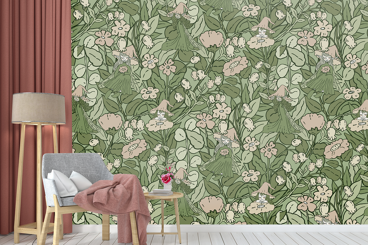 Green Camouflage Fairies Pattern, a Pattern Graphic by Lady Bruniere Design (Photo 14 of 14)