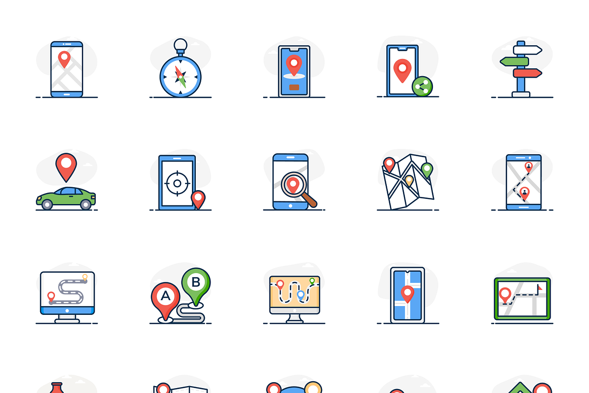 Maps and Navigation Icons, a Duotone Icon by Brickclay (Photo 5 of 7)