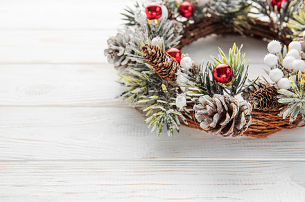 Decorative festive Christmas wreath, a Holiday Photo by Olena Rudo