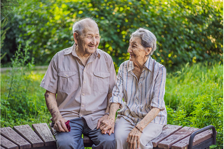Elderly couple in love. Senior, a Person Photo by Elizaveta Galitskaya