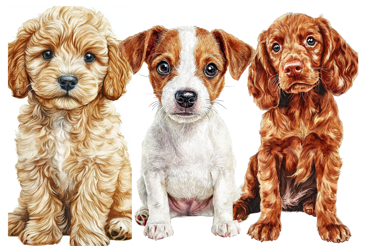 Watercolor Puppies Clipart, an Animal Illustration by PrintHaven Designs (Photo 4 of 10)