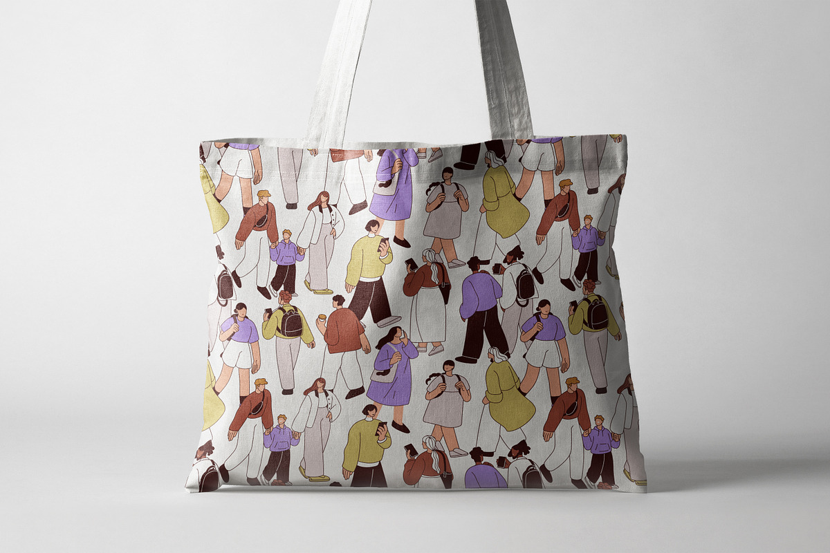 People crowd walk seamless patterns, a Pattern Graphic by Good Studio (Photo 6 of 6)