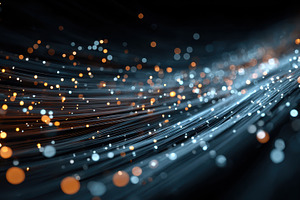 Abstract glowing lines and bokeh lig, a Photo by Pixeness Studio