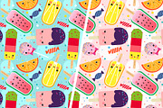 Patterns Kawaii Ice Cream & Sweets, a Pattern Graphic by Pia Kolle (Thumbnail 4 of 6)