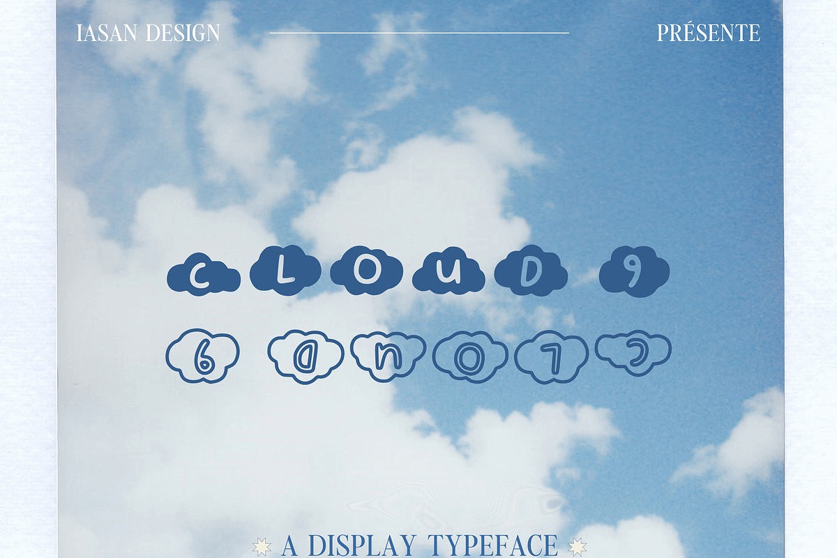 Cloud 9 - A display font, a Symbol Font by Iasan Design (Photo 6 of 7)