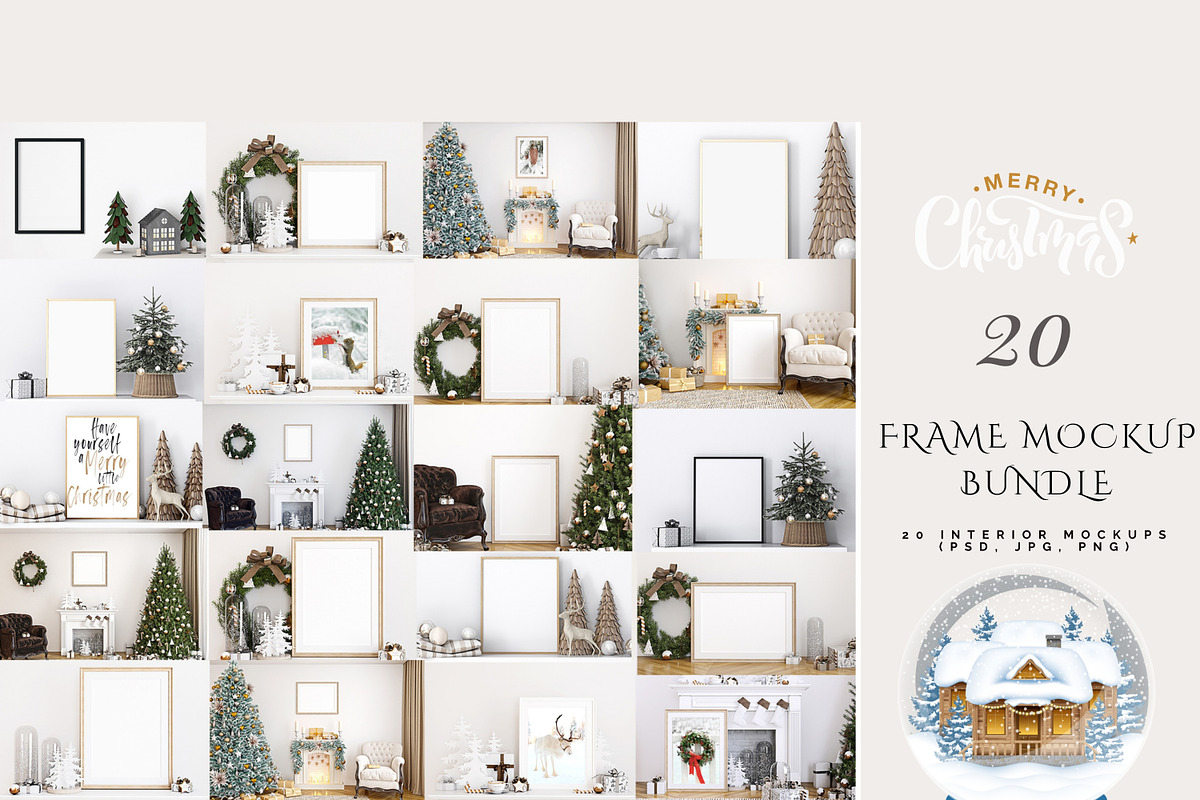Christmas Frame Mockup Bundle -20, a Print Template by Mockup Shop (Photo 1 of 39)