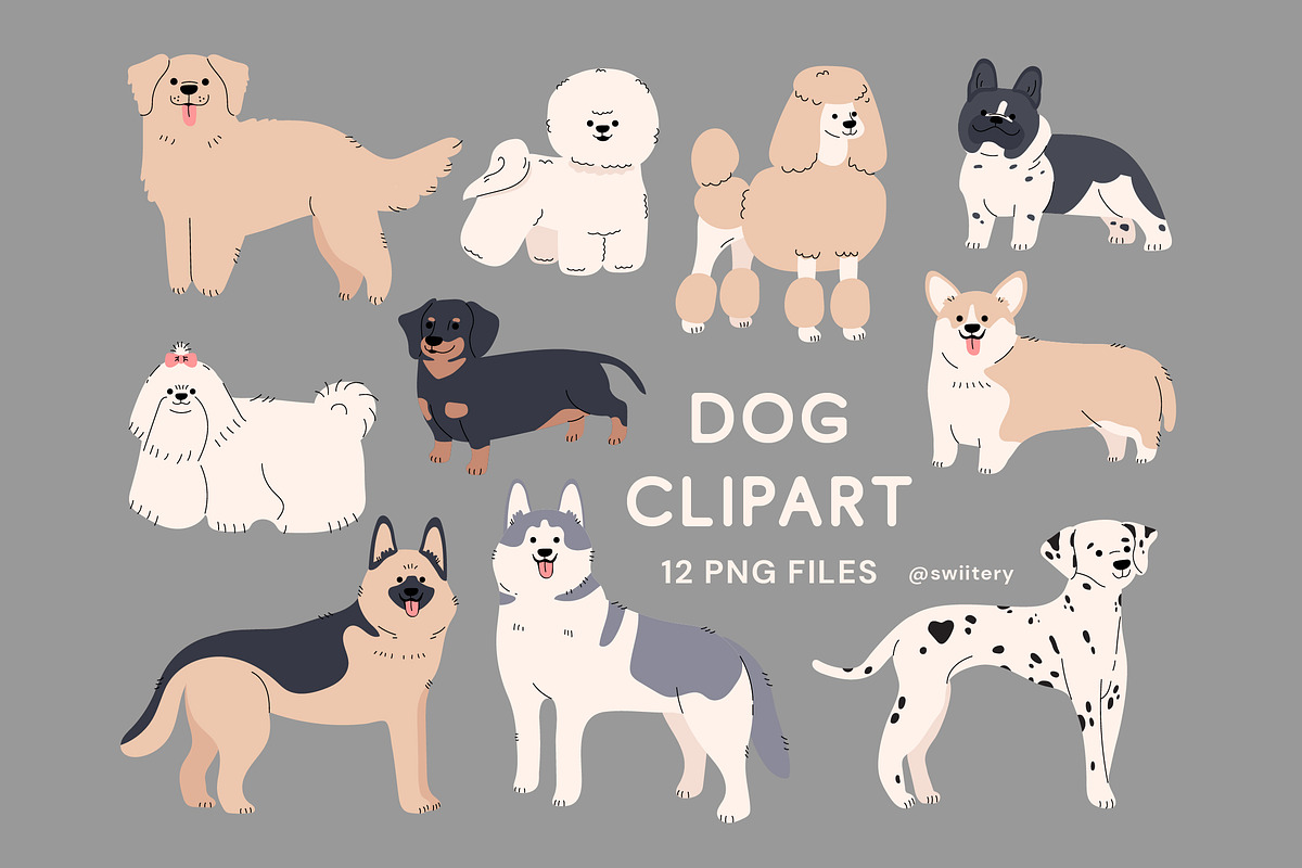 Dog Clipart - Swiitery, an Animal Illustration by Iconixar & Friends (Photo 1 of 2)