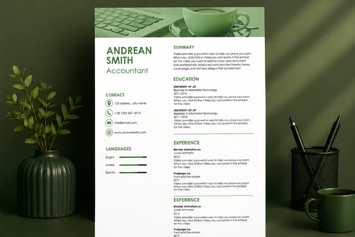 MODERN RESUME TEMPLATE (R9), a Resume Template by dulchaer29 (Photo 1 of 4)
