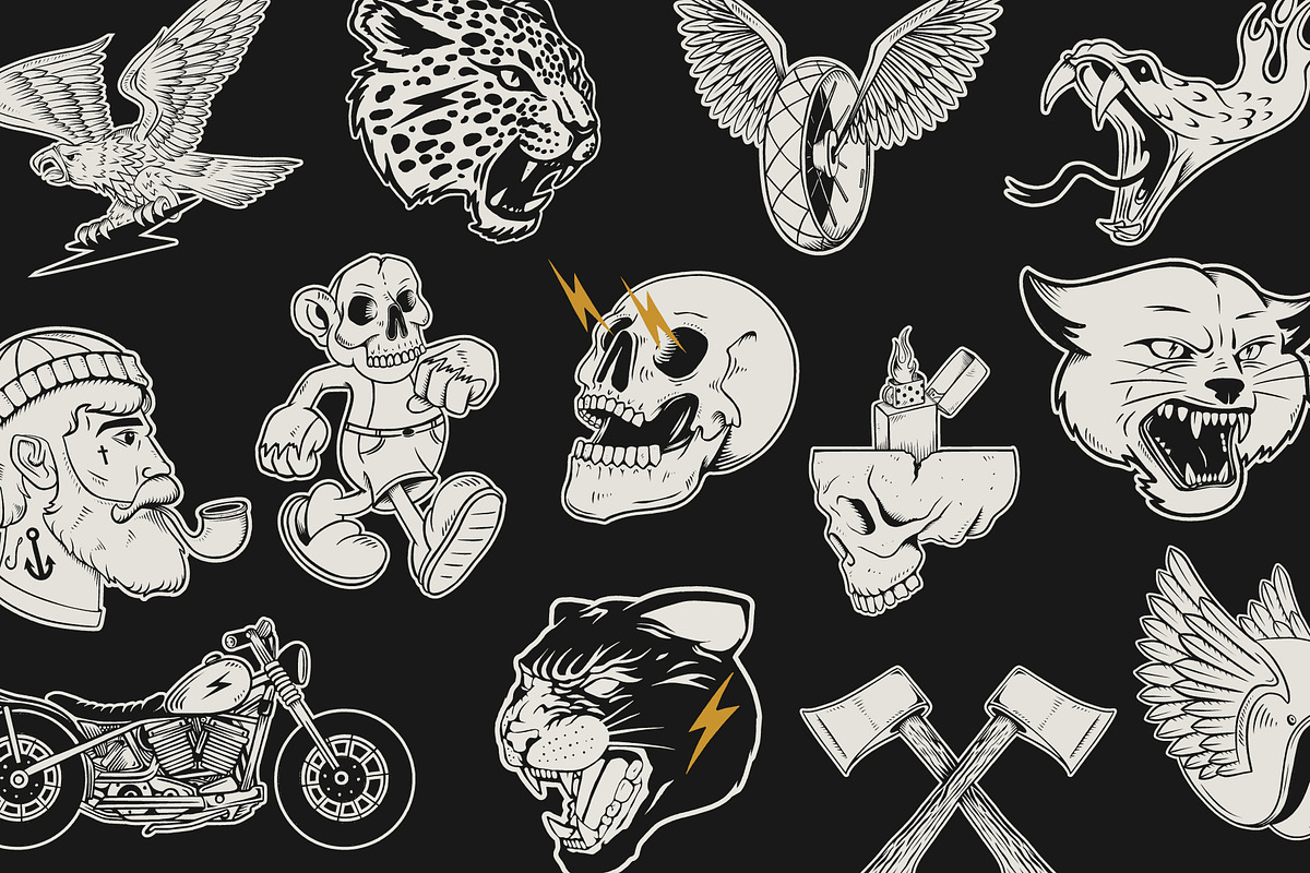 Oldschool Apparel logos 2, a Branding & Logo Template by Davide Bassu (Photo 11 of 11)