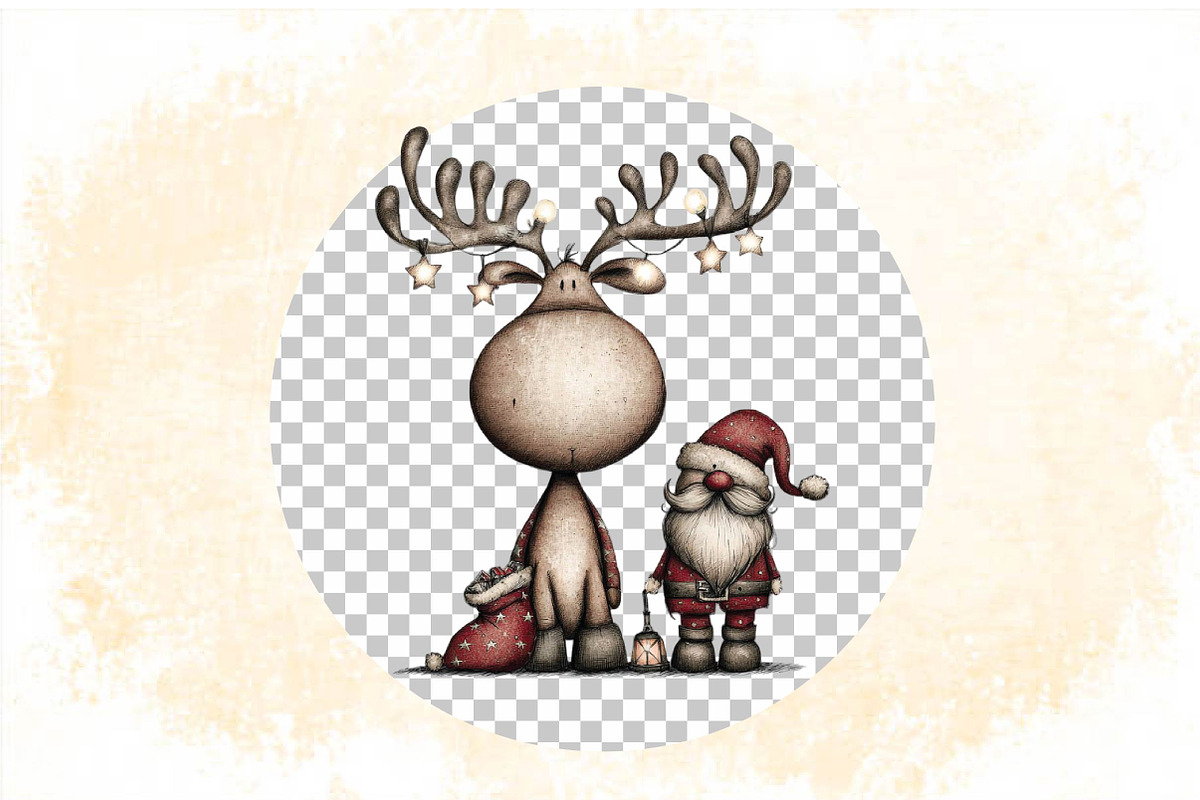 Santa Reindeer Christmas Clipart, an Animal Illustration by SVGArt (Photo 6 of 9)