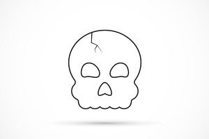 Halloween Skull Outline Icon