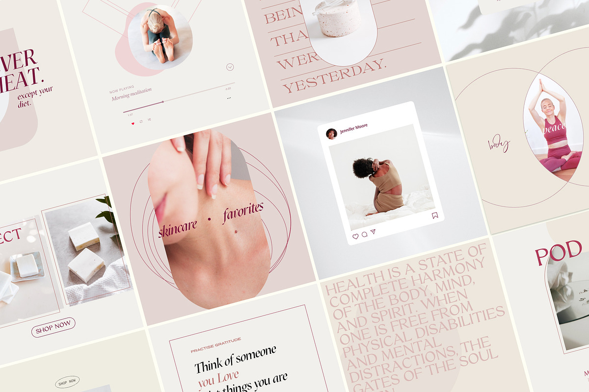 Wellness Social Media Kit CANVA PS, a Social Media Template by Sparrow & Snow (Photo 17 of 26)