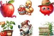 Cute Farm Garden Clipart, an Illustration by Designking (Thumbnail 2 of 4)