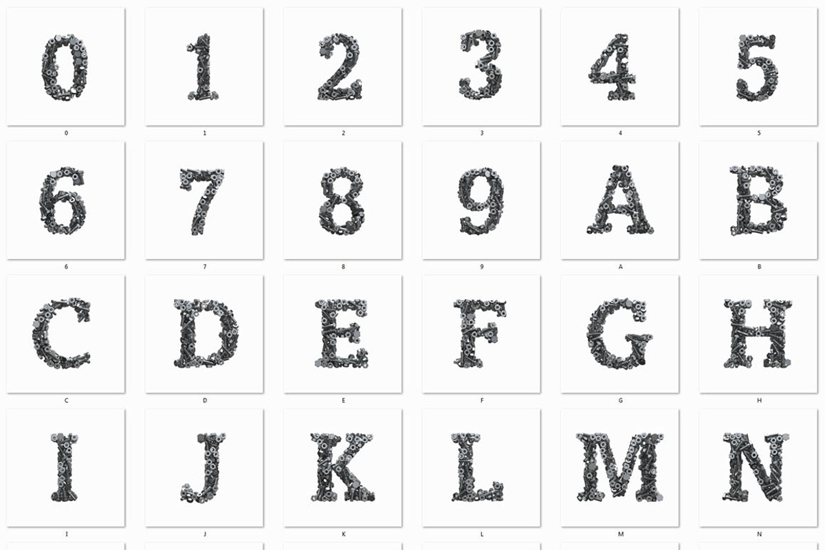 Metalic Bolts – 3D Lettering, a Graphic by Deeezy