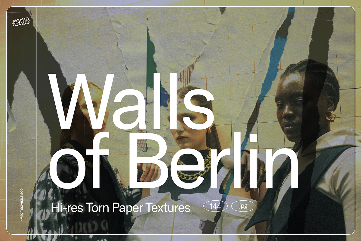 Walls of Berlin Torn Paper Textures, a Texture Graphic by Nomad Visuals (Photo 1 of 10)