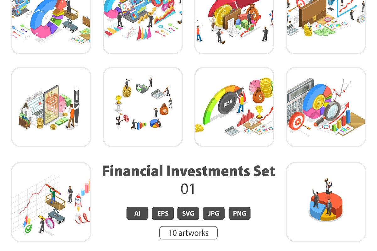 Financial Investments Set 01, a Finance Illustration by AndriiStore (Photo 1 of 11)
