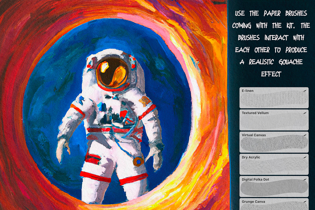 Gouache Brushes For Procreate, a Brush Add-On by BrushArchive (Photo 4 of 11)