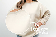 Sand Gildan 18000 Mockups x3, a Shirt Mockup by Uncommon Mockups (Thumbnail 5 of 6)
