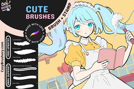 Cutest Procreate Brushes ever made, a Brush Add-On by Cozy Brushery