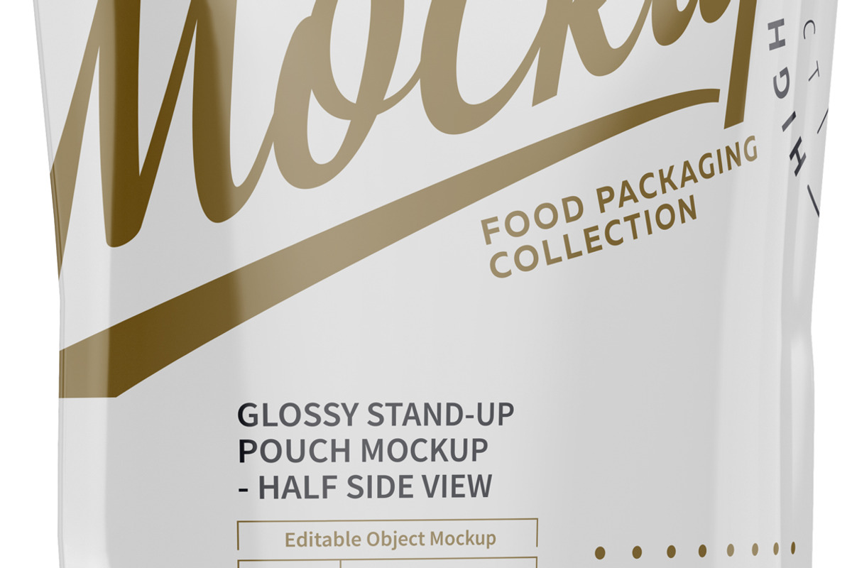 Glossy Stand-Up Pouch Mockup, a Packaging Mockup by Reformer Mockup