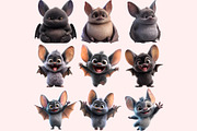 Cute Bat PNG Clipart Bundle, a Graphic by M9 Design (Thumbnail 5 of 8)