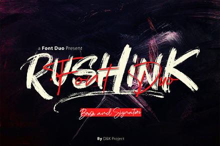 Rushink Font Duo | Brush & Signature, a Blackletter Font by D&K Project