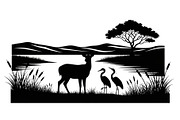 Wildlife Forest Silhouette Vector Bu, an Illustration by Designs_River (Thumbnail 50 of 51)