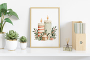 Watercolor Boho Christmas Clipart, an Illustration by Canvas Craft (Thumbnail 6 of 8)