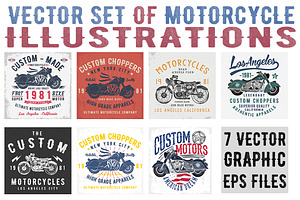 VECTOR SET OF MOTORCYCLE GRAPHICS