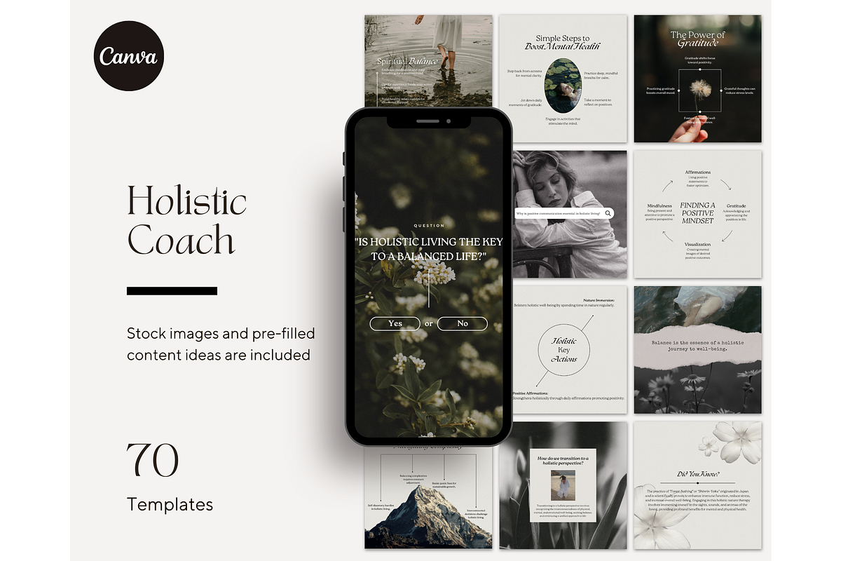 Holistic Coach Template - Canva, a Social Media Template by TheTemplateTopia (Photo 1 of 10)