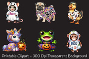 Halloween Cute Boo Animals Clipart, an Animal Illustration by RobertsArt (Thumbnail 4 of 7)
